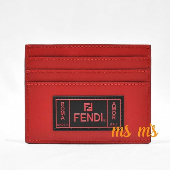 NIB Fendi red roma amor credit card holder wallet - Picture 3 of 4